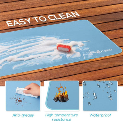 Feuerstellenmatte für Grill und Kamin, 61 x 106cm, Sky Blue