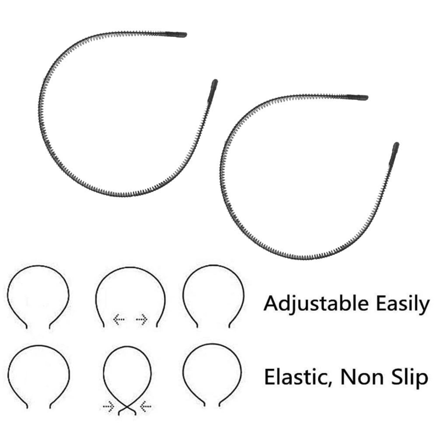 2er Set Metall Stirnbänder Welle Design, Rutschfest & Elastisch für