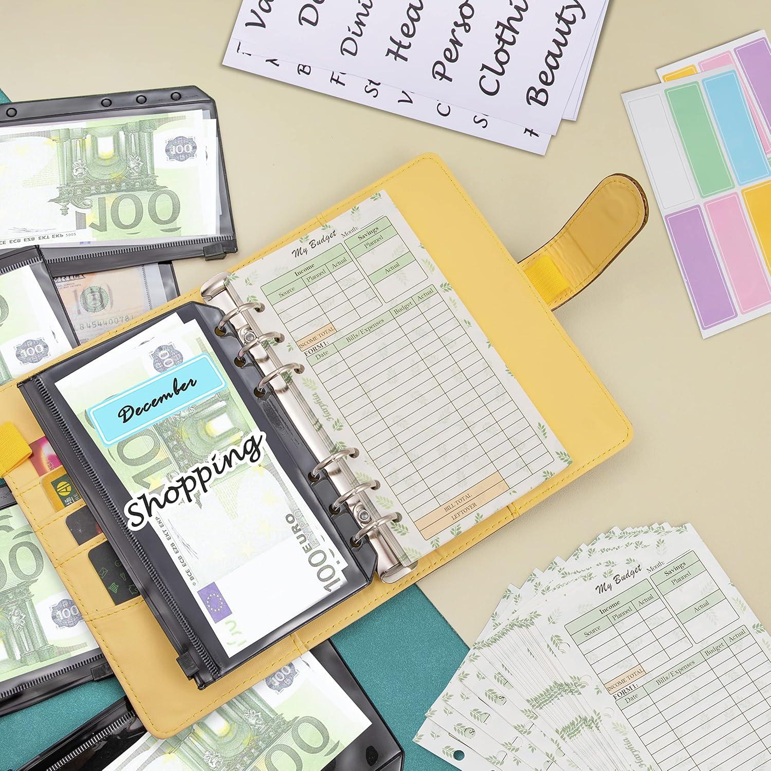 A6 Geld Organizer Budgetplaner-Kit 6 Ringe Umschläge Nachfüllungen