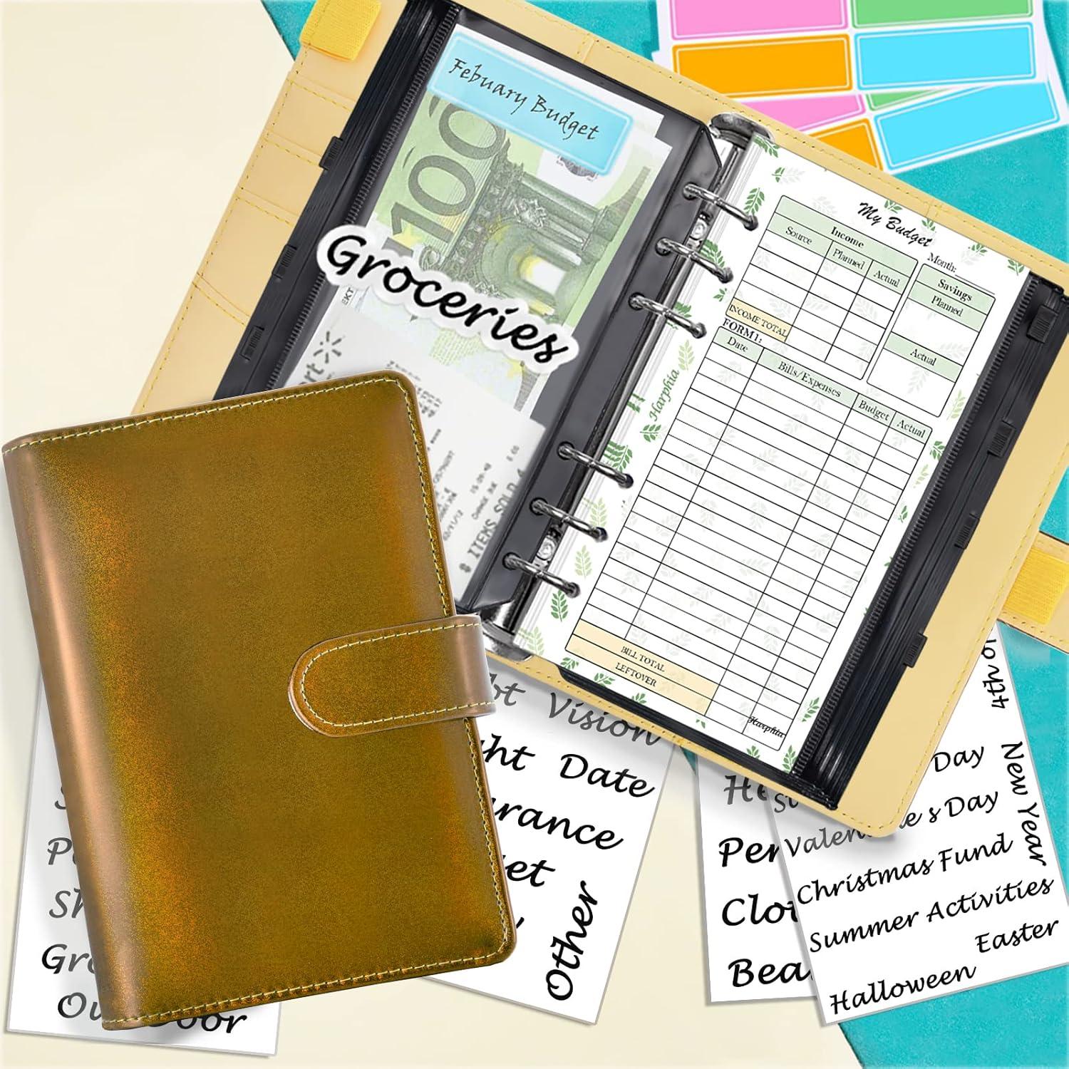 A6 Geld Organizer 6 Ringe Budgetplaner Kit mit Geldumschlägen