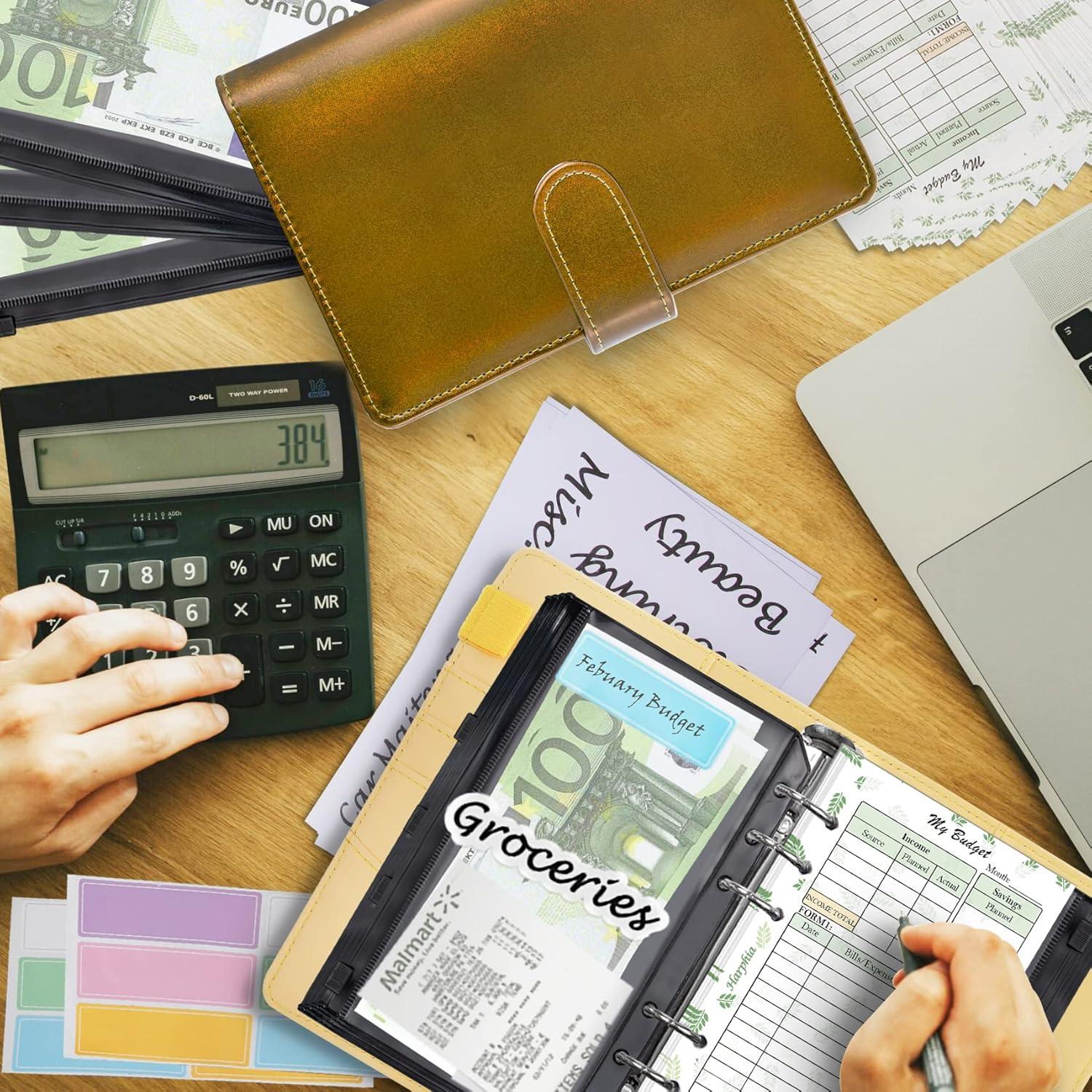 A6 Geld Organizer Budgetplaner-Kit 6 Ringe Umschläge Nachfüllungen
