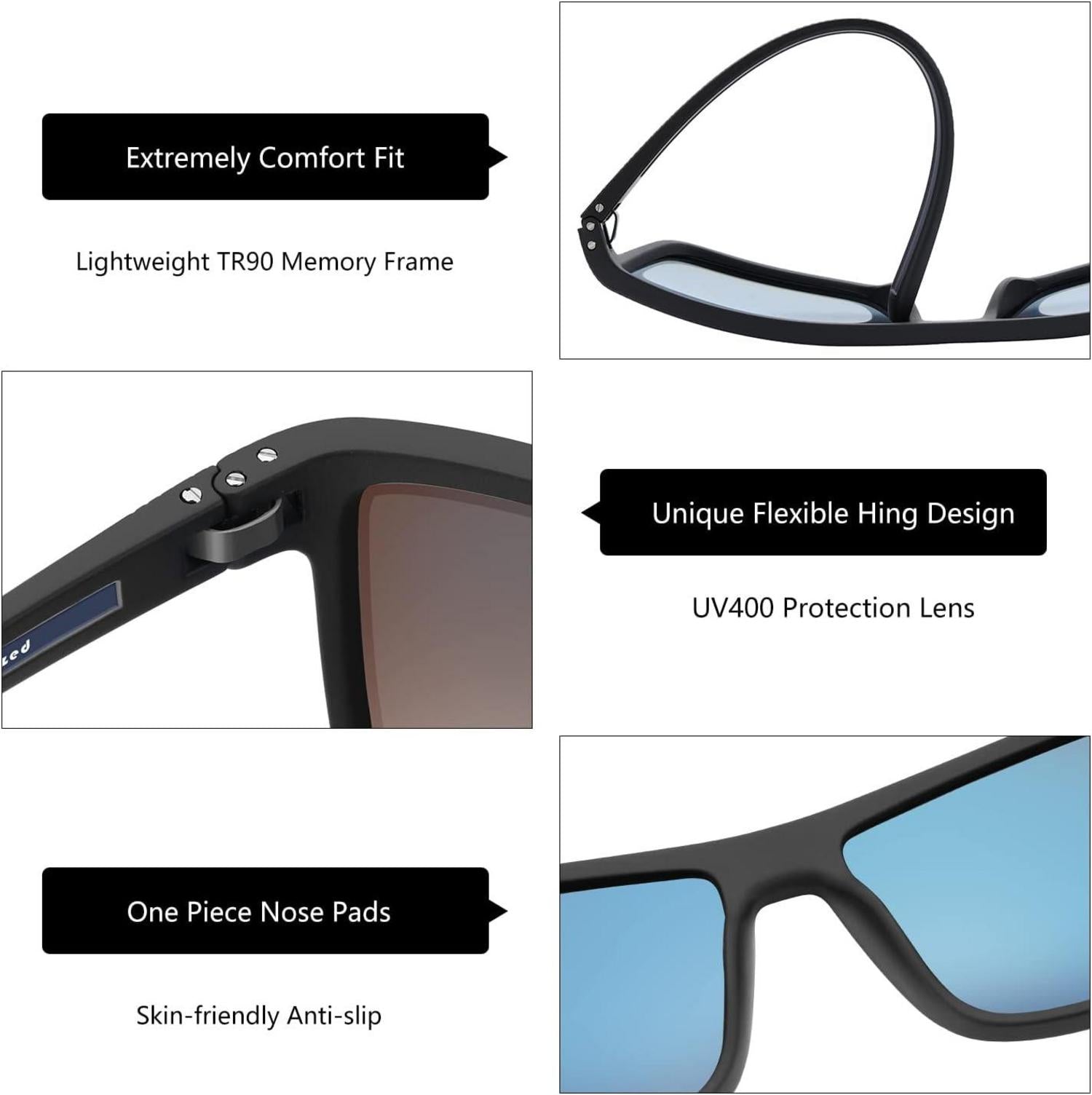 Polarisierte Sonnenbrille TR90 Rahmen UV400 Schutz