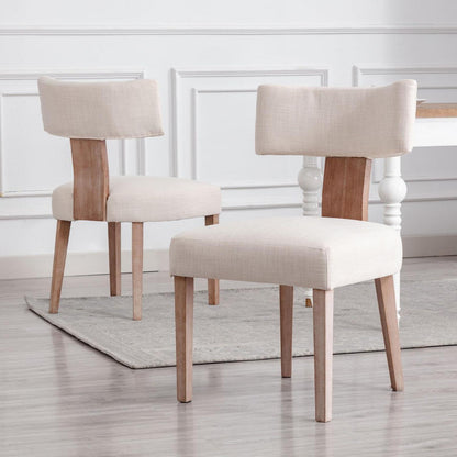 Esszimmerstühle 2er Set Leinen Beige – Komfortable Polsterstühle