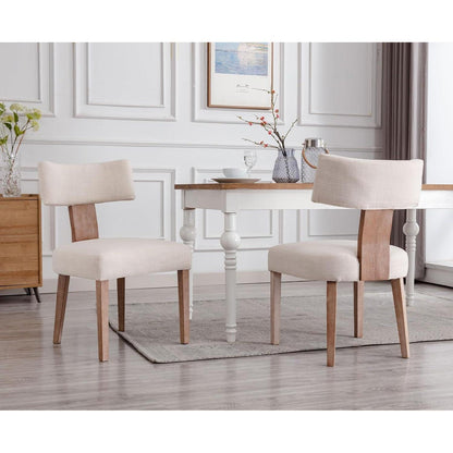 Esszimmerstühle 2er Set Leinen Beige – Komfortable Polsterstühle