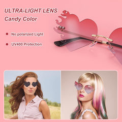 Herz Sonnenbrille Damen Flamme Feuer Herzform UV400 Retro Rose Gold