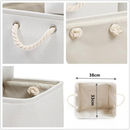 Aufbewahrungsbox Stoff Weiß 4er Set 33x38x33 cm