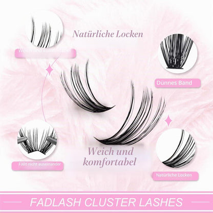 Volumen Cluster Wimpern 40D Schwarz 8-16mm Mischtray