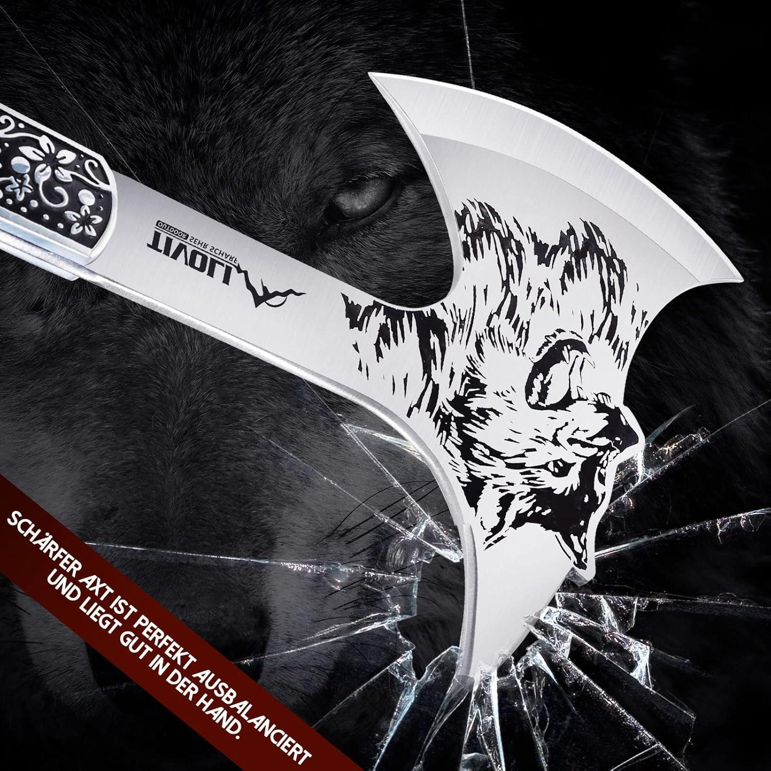 TIVOLI Campingaxt Outdoor Holz Survival Trekking Garten Axe