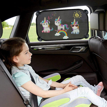 Auto Sonnenschutz Baby UV Schutz 2x Sonnenblende Kinder Einhorn Design