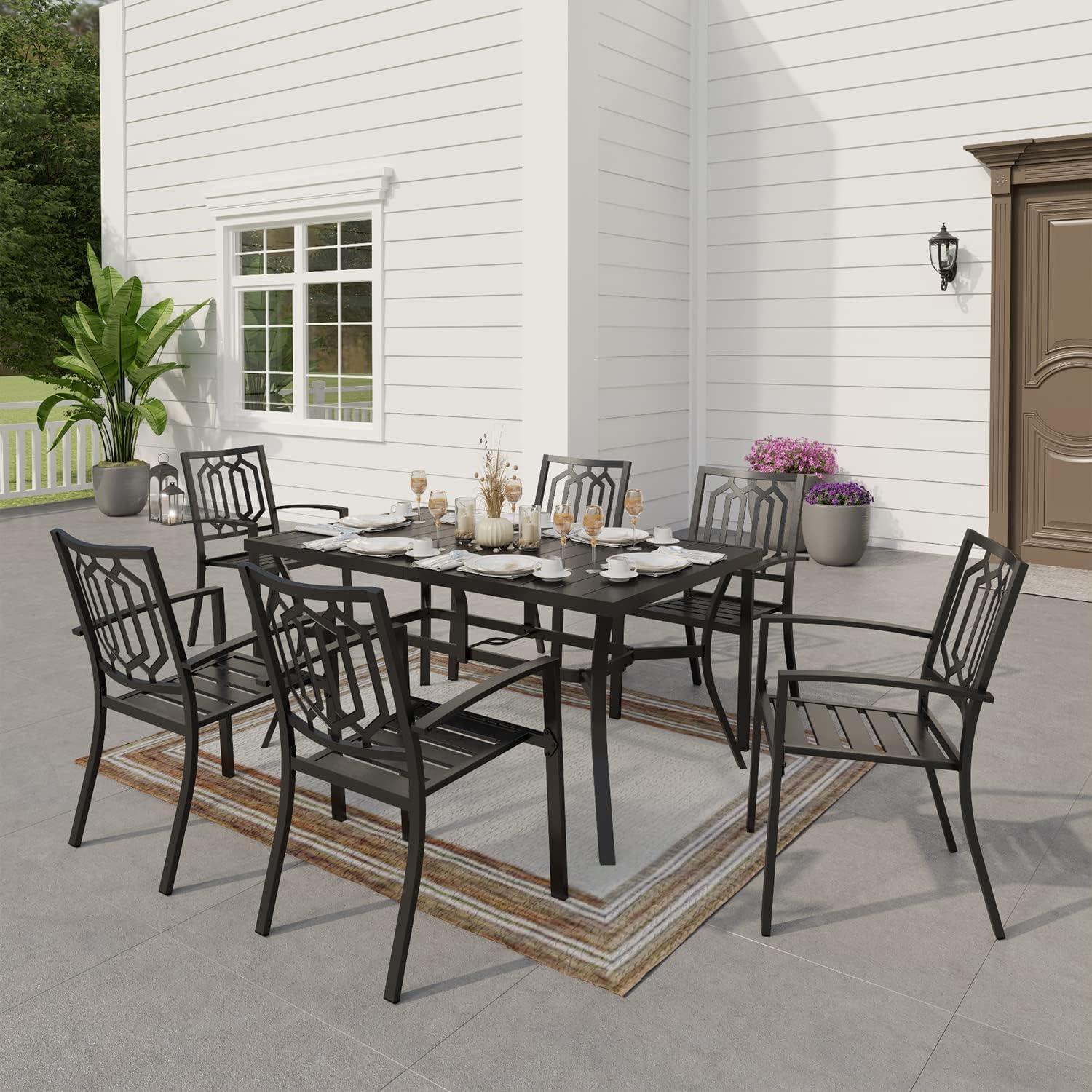 Gartenmöbel Set 6-teilig Wetterfest Metall Outdoor Sitzgruppe PHIVILLA