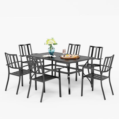 Gartenmöbel Set 6 Personen – Wetterfestes Bistro Set mit Tisch
