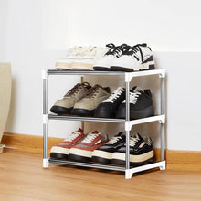 Schuhregal 3 Ebenen Weiß Metall Organizer Stapelbar 6 Paar