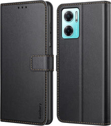Handyhülle Xiaomi Redmi 10 5G Schwarz Leder Klapphülle Magnet