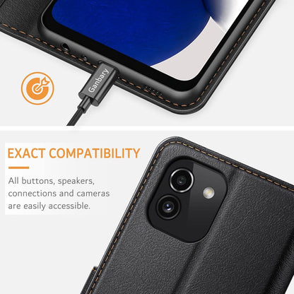 Samsung Galaxy A03 Handyhülle - Premium Leder Klapphülle mit Kartenschlitzen und Standfunktion