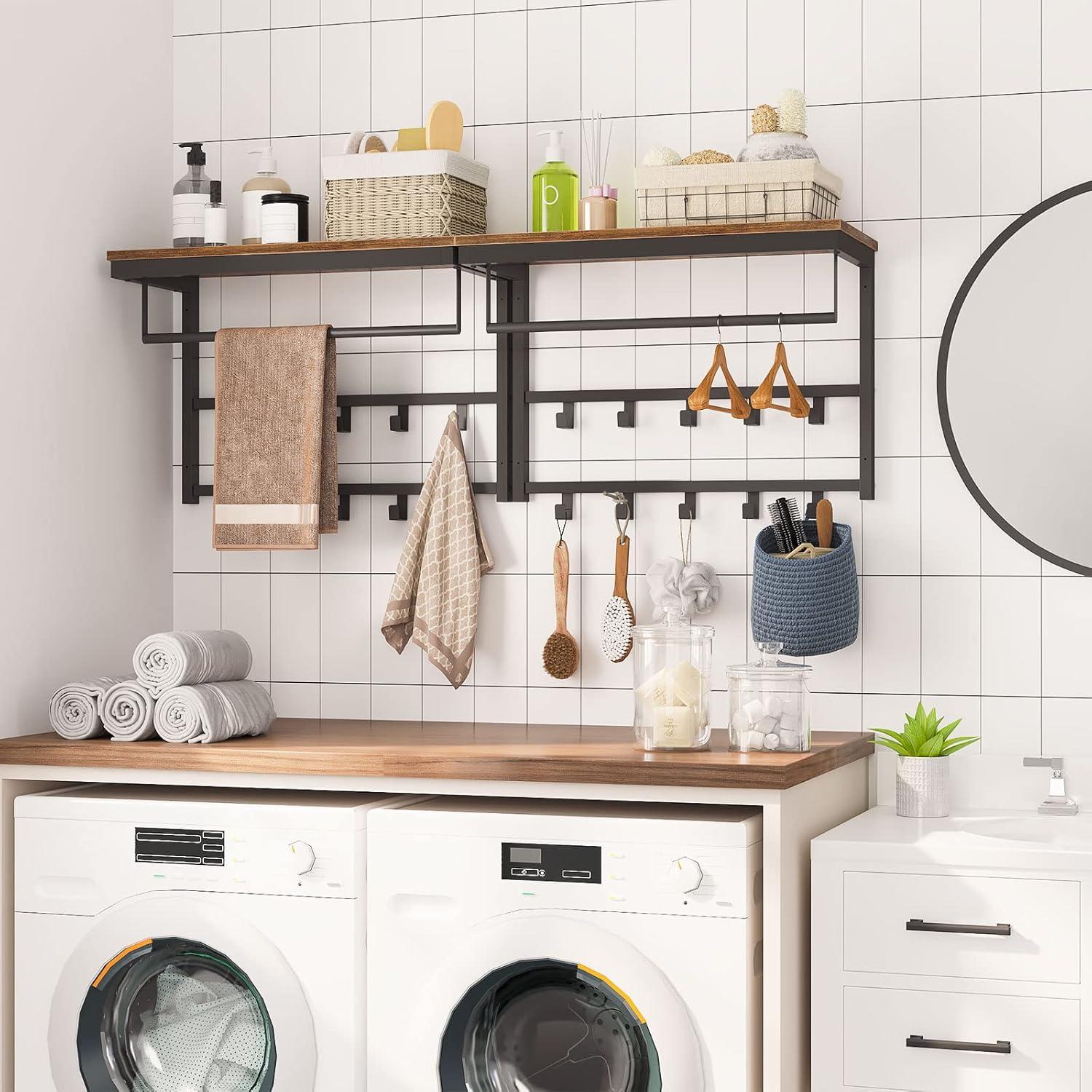 Wandgarderobe mit Ablage und 10