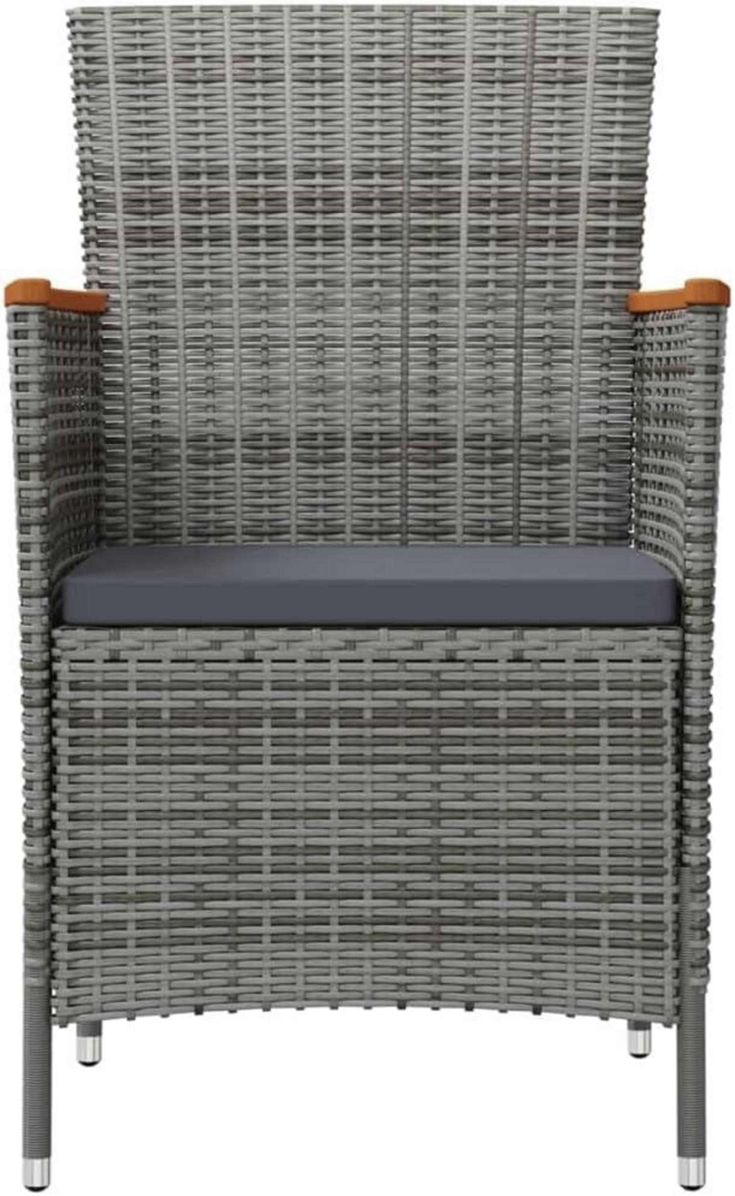 Graues 9-tlg. Gartenmöbel-Set mit Auflagen aus Poly Rattan