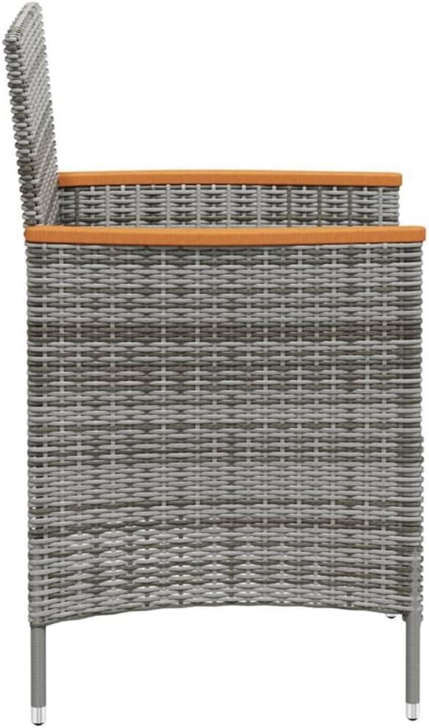 Gartenmöbel Set 9-TLG. Grau inkl. Auflagen Poly Rattan Stahlrahmen