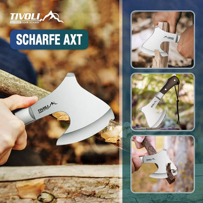 Outdoor Survivalaxt 24cm Handbeil mit Geschenkbox