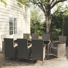 vidaXL Gartenmöbel Set 9-TLG. Poly Rattan Grau Sitzgruppe