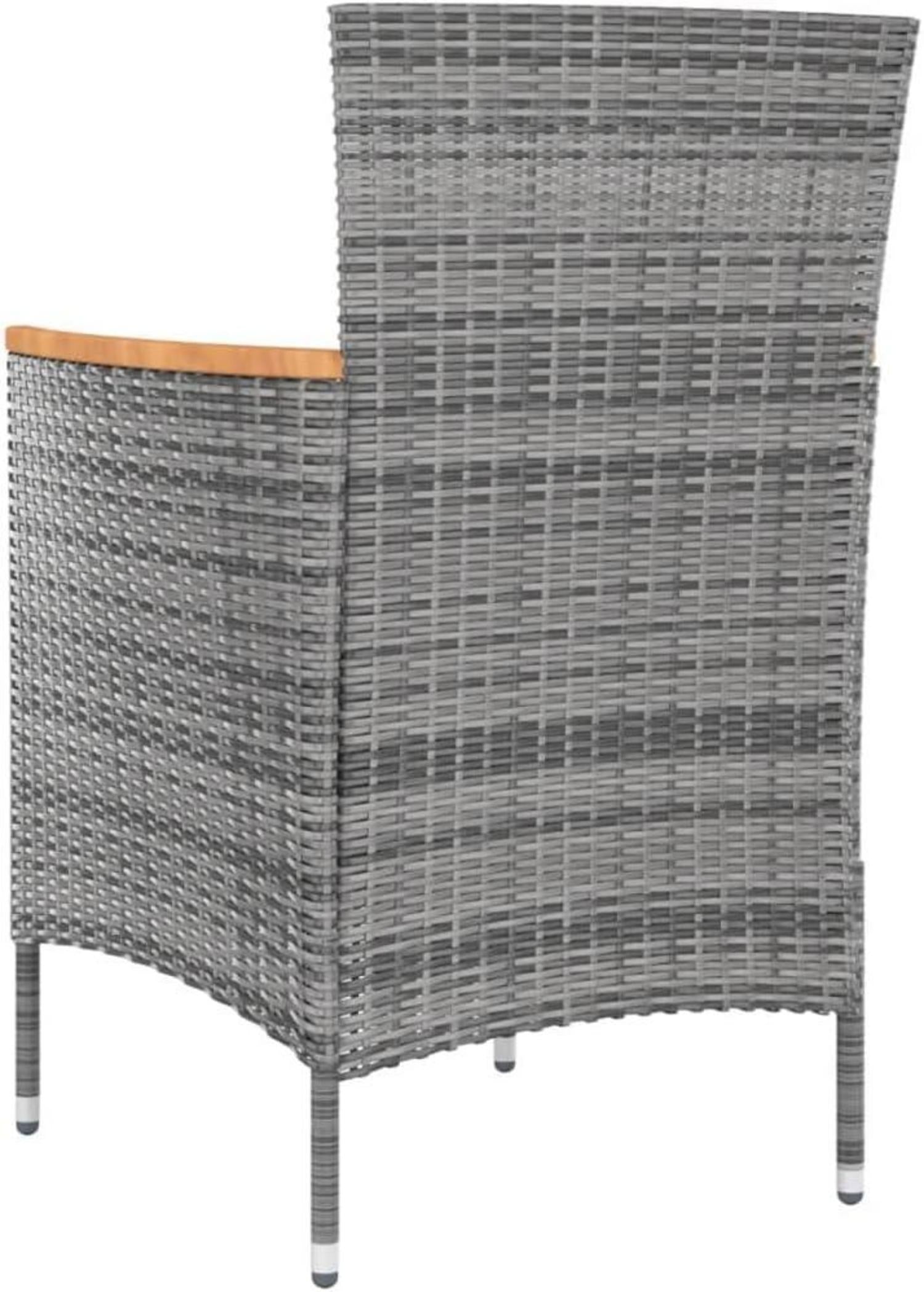 vidaXL Gartenmöbel-Set 9-TLG. Rattan Grau Auflagen Sitzgruppe