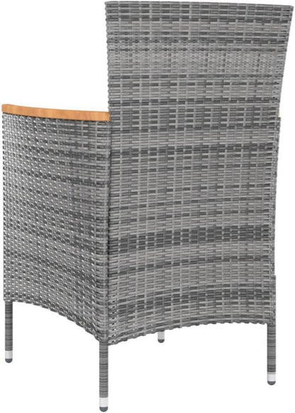 vidaXL Gartenmöbel-Set 9-TLG. Rattan Grau Auflagen Sitzgruppe