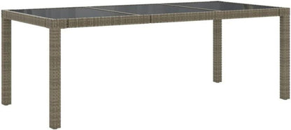 vidaXL Gartenmöbel Poly Rattan 9-TLG. Grau Sitzgruppe mit Auflagen