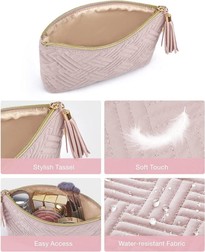 BAGSMART Kleine geräumige Make-up Tasche in Rosa - Reise Toilettentasche