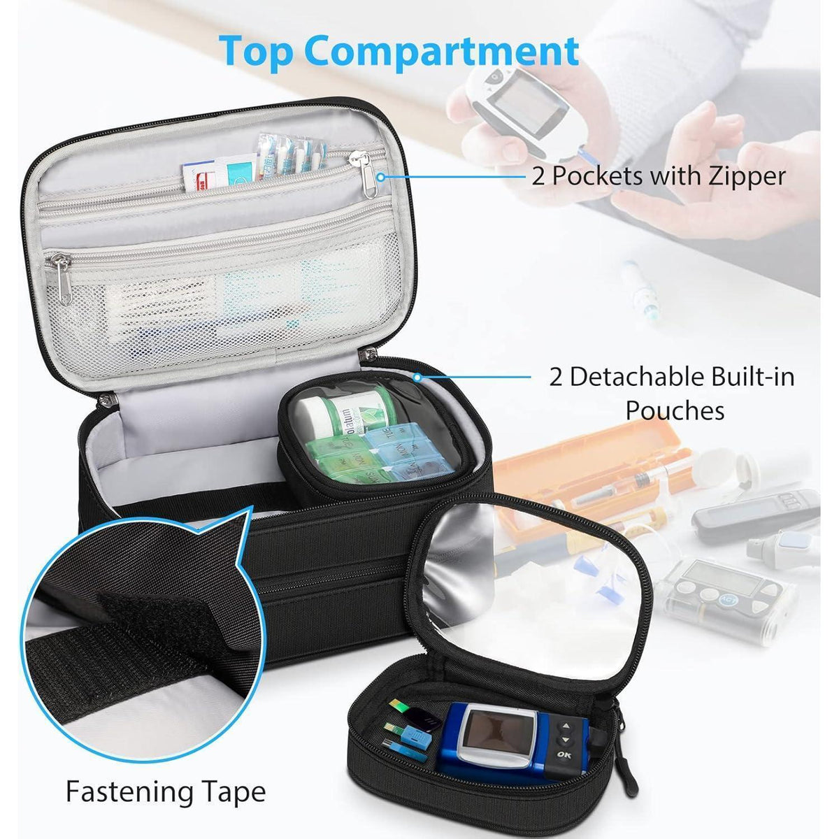 Insulin Kühltasche mit 4 Kühlakkus – Diabetes Reisetasche