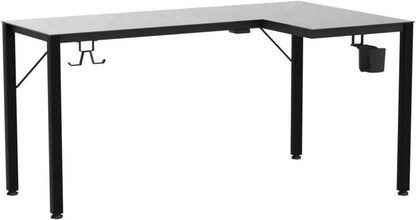 Glas Gaming Tisch LED 152x102 cm RGB Eckschreibtisch L Form Getränkehalter