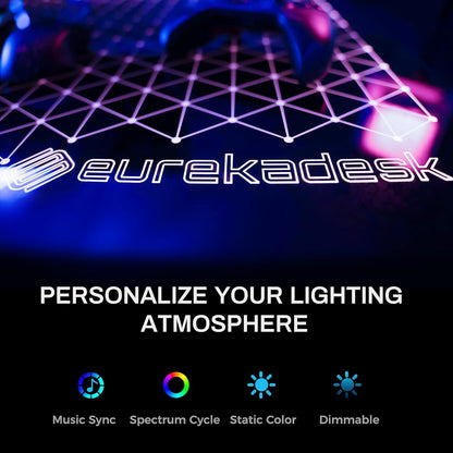 Glas Gaming Tisch LED 152x102 cm RGB Eckschreibtisch L-Form Musik