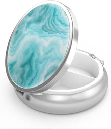 Pillendose 3 Fächern tragbare Pillendose Geldbörse grüner Marmor