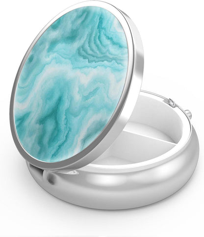 Pillendose 3 Fächern tragbare Pillendose Geldbörse grüner Marmor