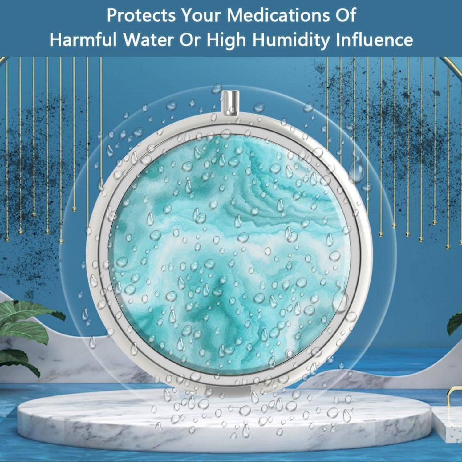 Pillendose 3 Fächer tragbar Medizin Organizer grüner Marmor