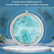 Pillendose 3 Fächer tragbar Medizin Organizer grüner Marmor