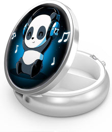 Metall Pillendose 3 Fächer tragbar Organizer Panda-Funny