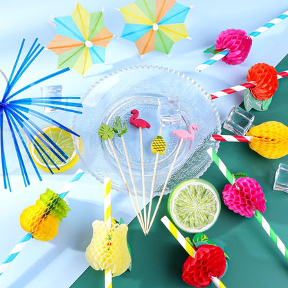 Cocktail Deko Set 140 Stück Cocktailschirmchen Zubehör Party