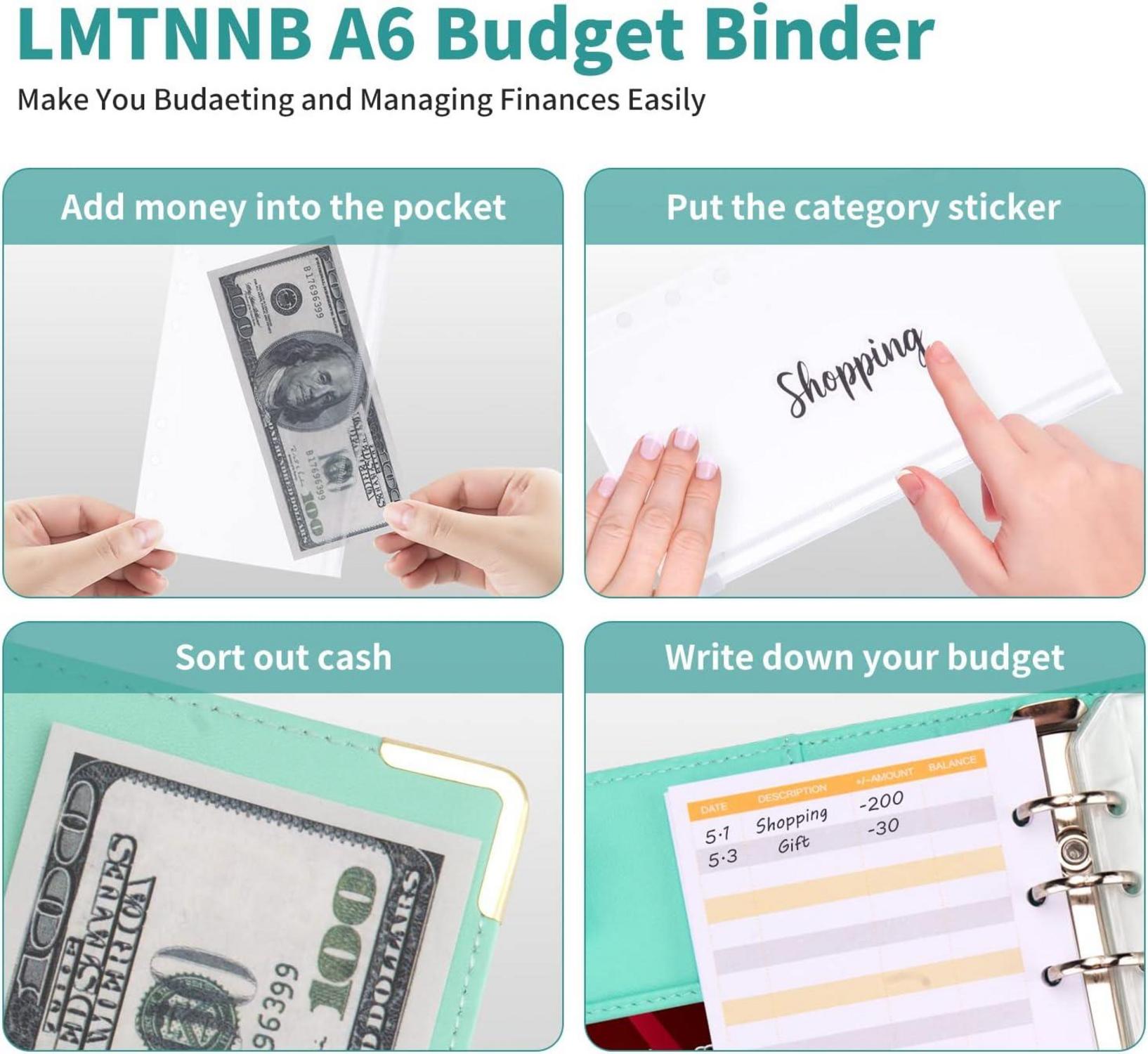 Marmor PU Leder Budget Binder Geld Organizer Cash Umschläge 12 Ausgaben