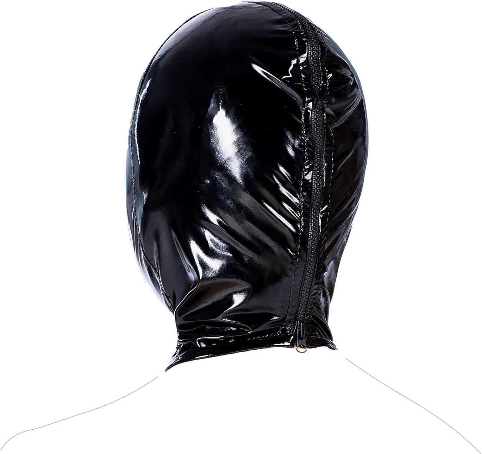 Latexmaske Schwarz Bondage SM Kopfmaske Fetisch BDSM