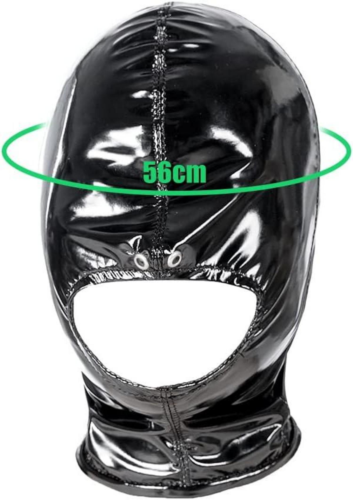 Latexmaske mit Zipper Schwarz Bondage SM Kopfmaske Fetisch BDSM