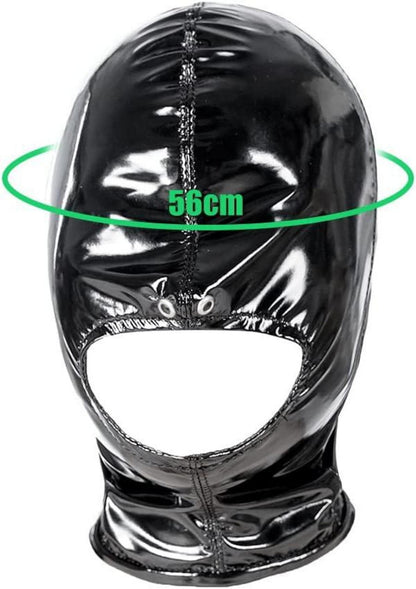 Latexmaske mit Zipper Schwarz Bondage SM Kopfmaske Fetisch BDSM