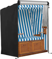 Strandkorb Schutzhülle 420D Oxford Winterfest Schwarz 135x105x175cm