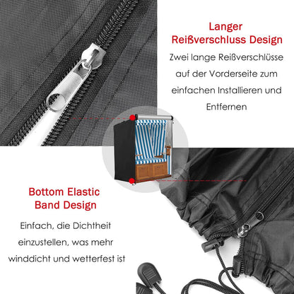 Schutzhülle Strandkorb Winterfest 420D Oxford 135x105x175/140cm Schwarz