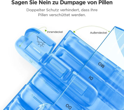 Wochen-Pillendose 7 Tage 3 Fächer Tablettenbox große separate Fächer