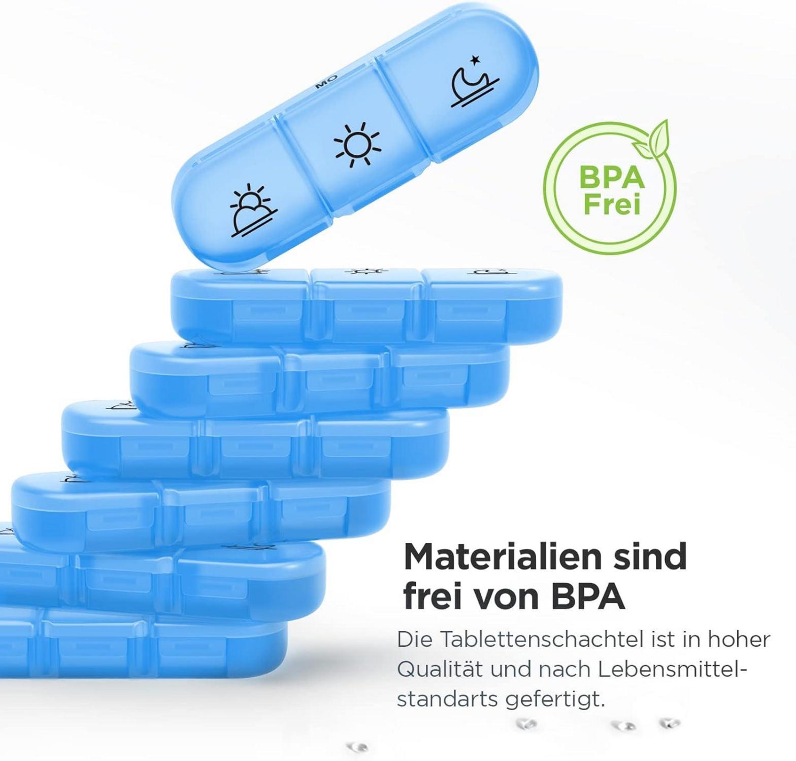 Wöchentliche Pillendose 7 Tage 3 Fächer tragbare Tablettenbox große