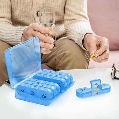 7-Tage Pillendose wöchentlich, tragbare Tablettenbox mit großen Fächern