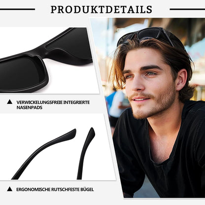 Polarisierte Retro Sonnenbrille Quadratisches Design