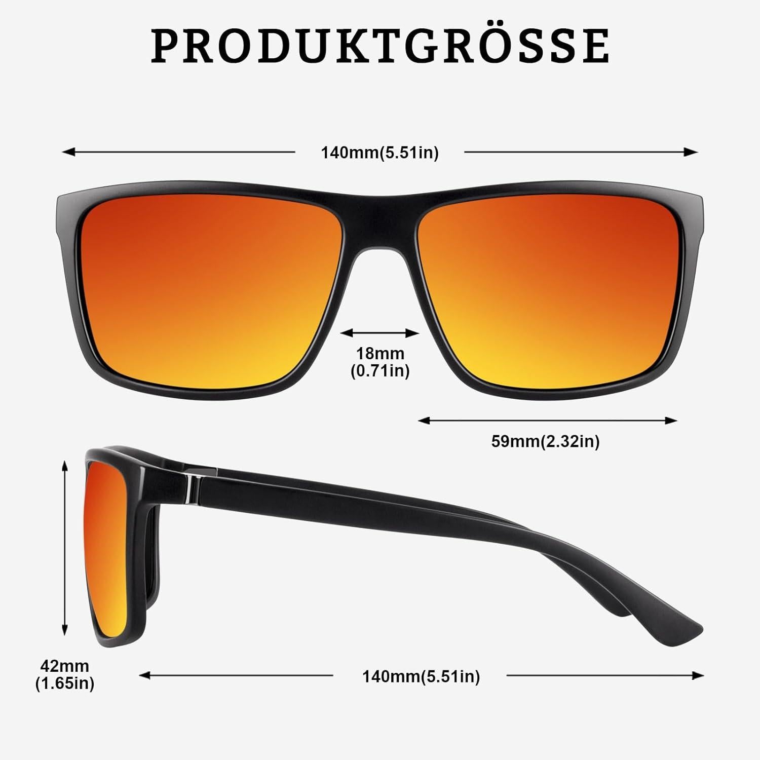 Sonnenbrille Herren Damen Polarisierte Retro Fahren Angeln UV400