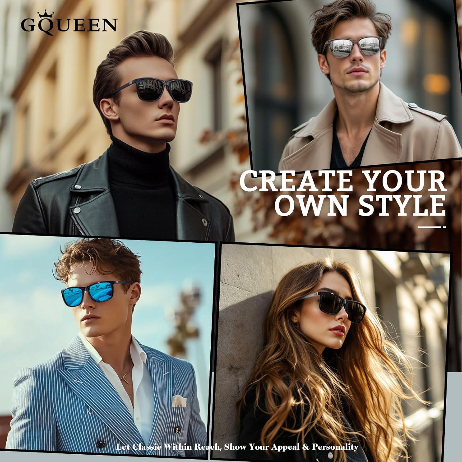 Polarisierte Sonnenbrille Herren Damen Rechteck Leicht