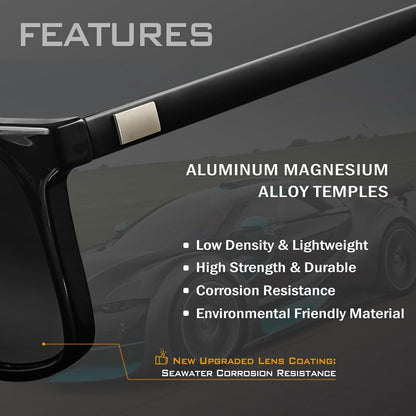 Polarisierte Sonnenbrille Rechteck Leichtgewicht UV400 Schutz