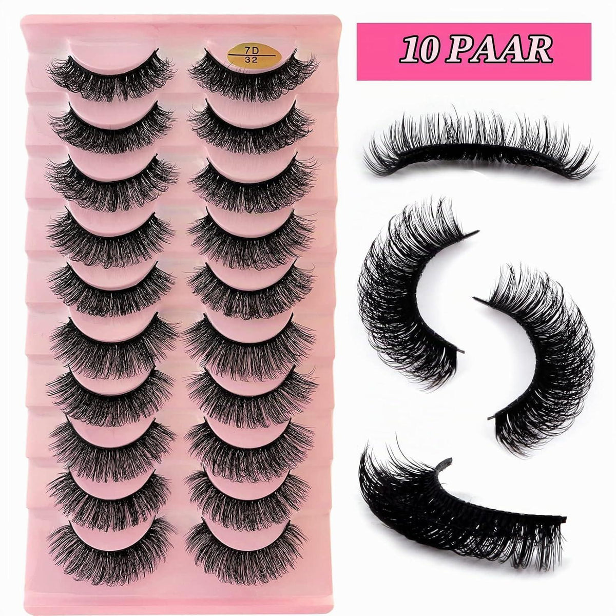 7D Künstliche Wimpern Set – 10 Paar Russian Volume Lashes